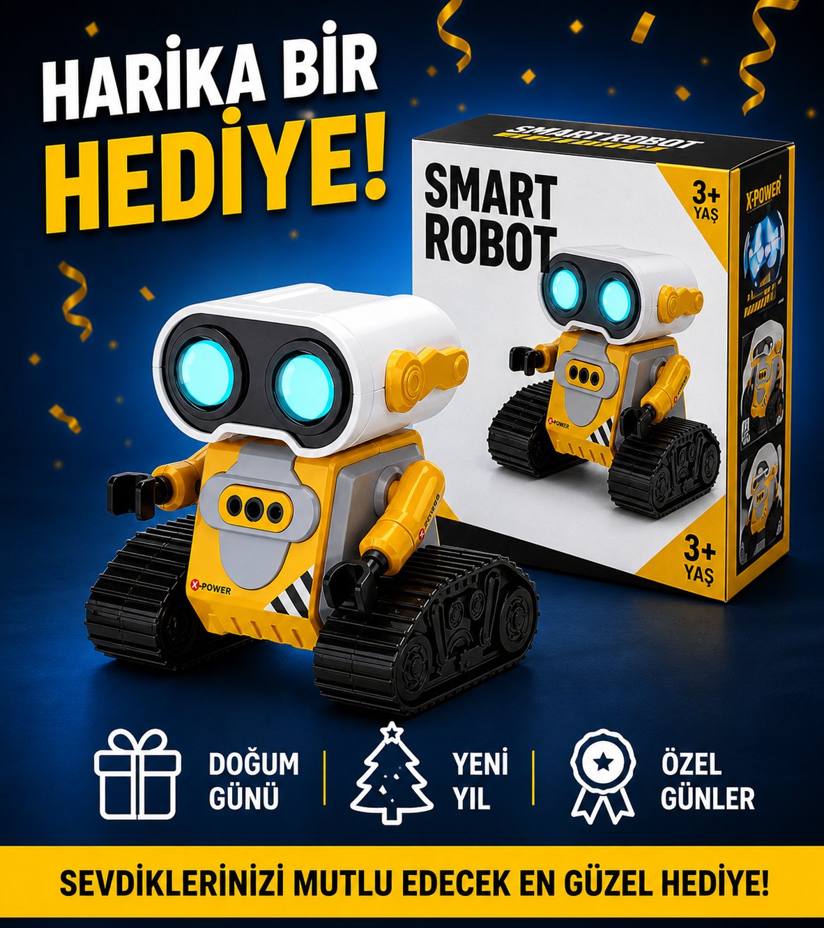 Uzaktan Kumandalı El Hareketlerine Duyarlı Wall-E Benzeri Oyuncak Robot 12 Cm.