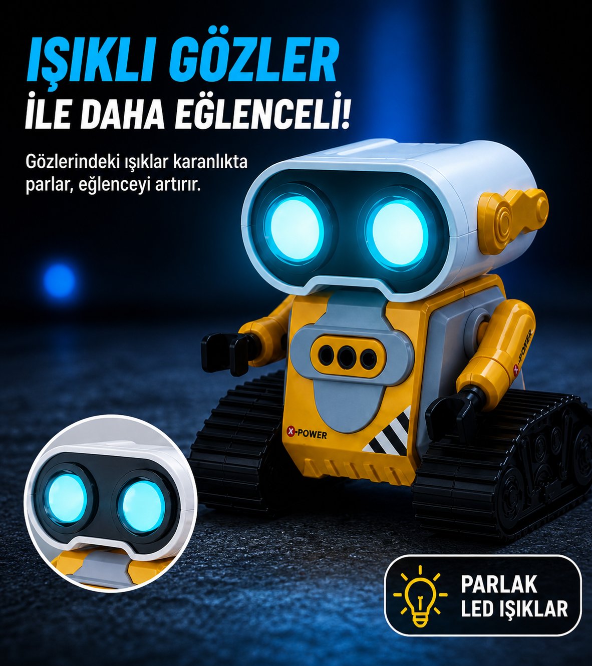 Uzaktan Kumandalı El Hareketlerine Duyarlı Wall-E Benzeri Oyuncak Robot 12 Cm.