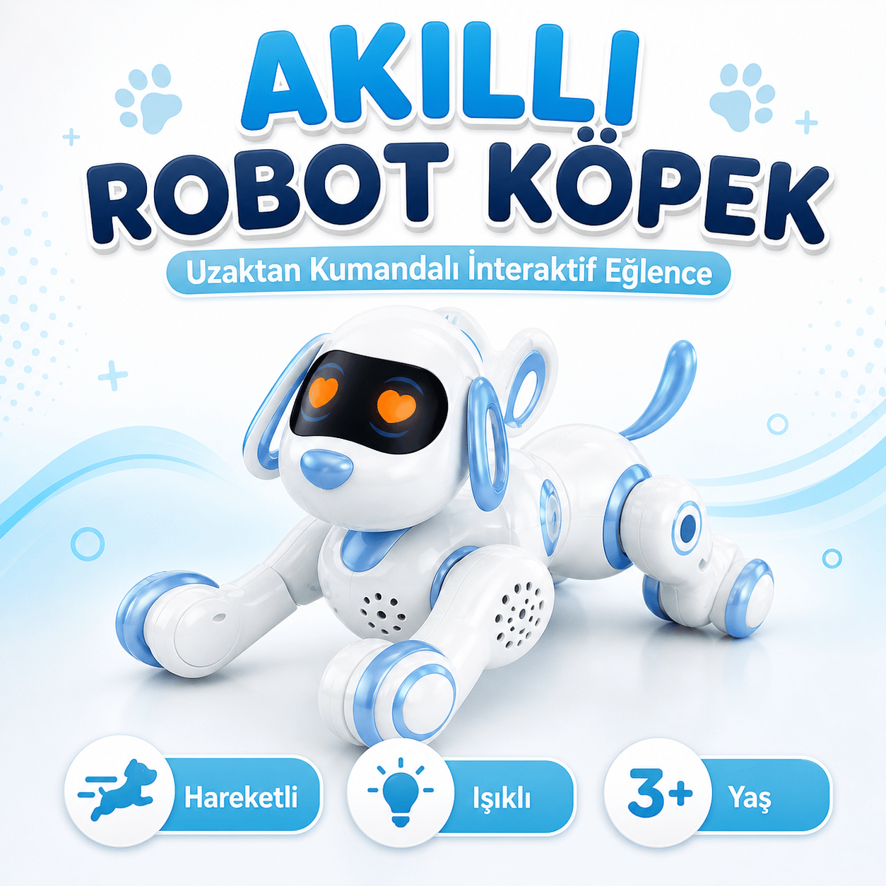 Uzaktan Kumandalı İnteraktif Şarjlı Akıllı Robot Köpek