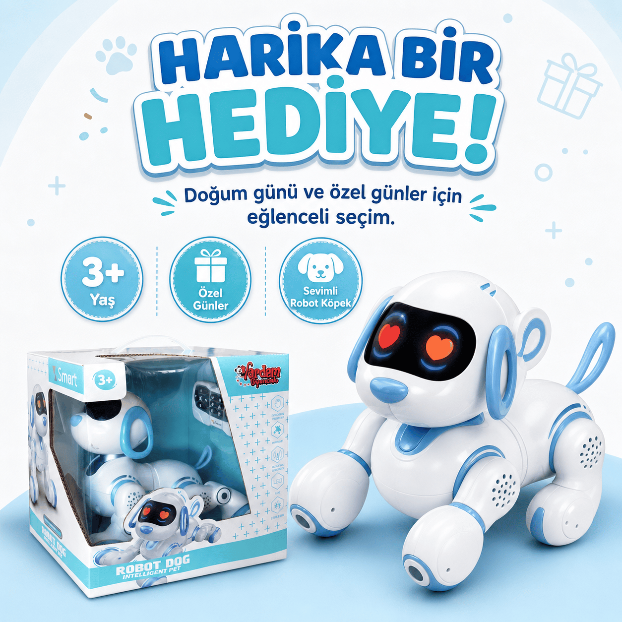 Uzaktan Kumandalı İnteraktif Şarjlı Akıllı Robot Köpek