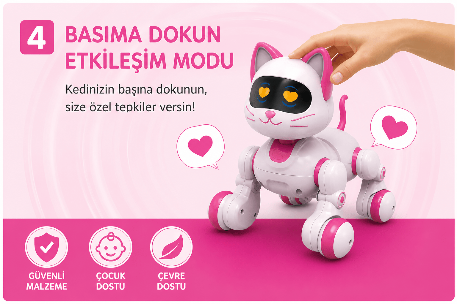 Uzaktan Kumandalı İnteraktif Şarjlı Akıllı Kedi