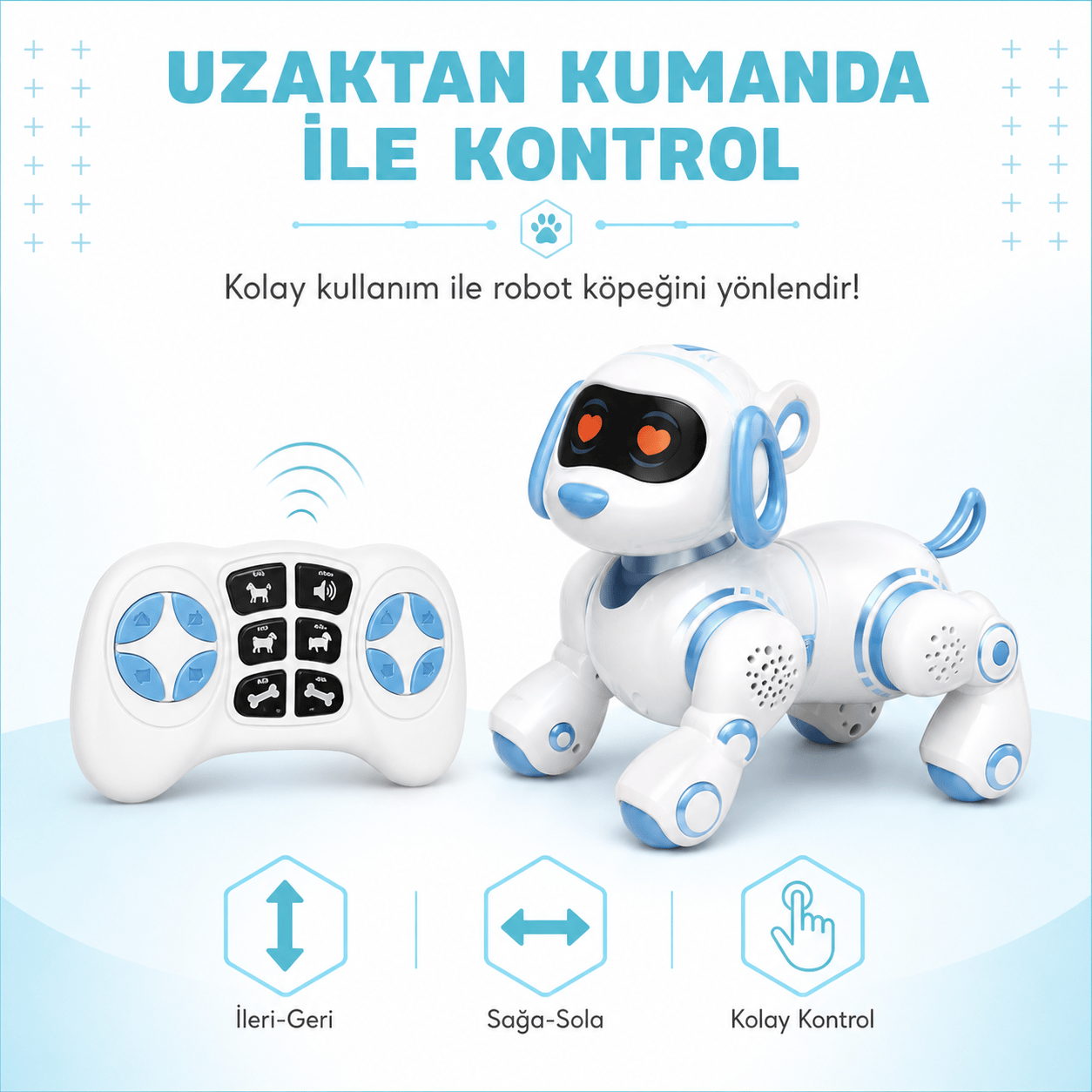 Uzaktan Kumandalı İnteraktif Şarjlı Akıllı Robot Köpek