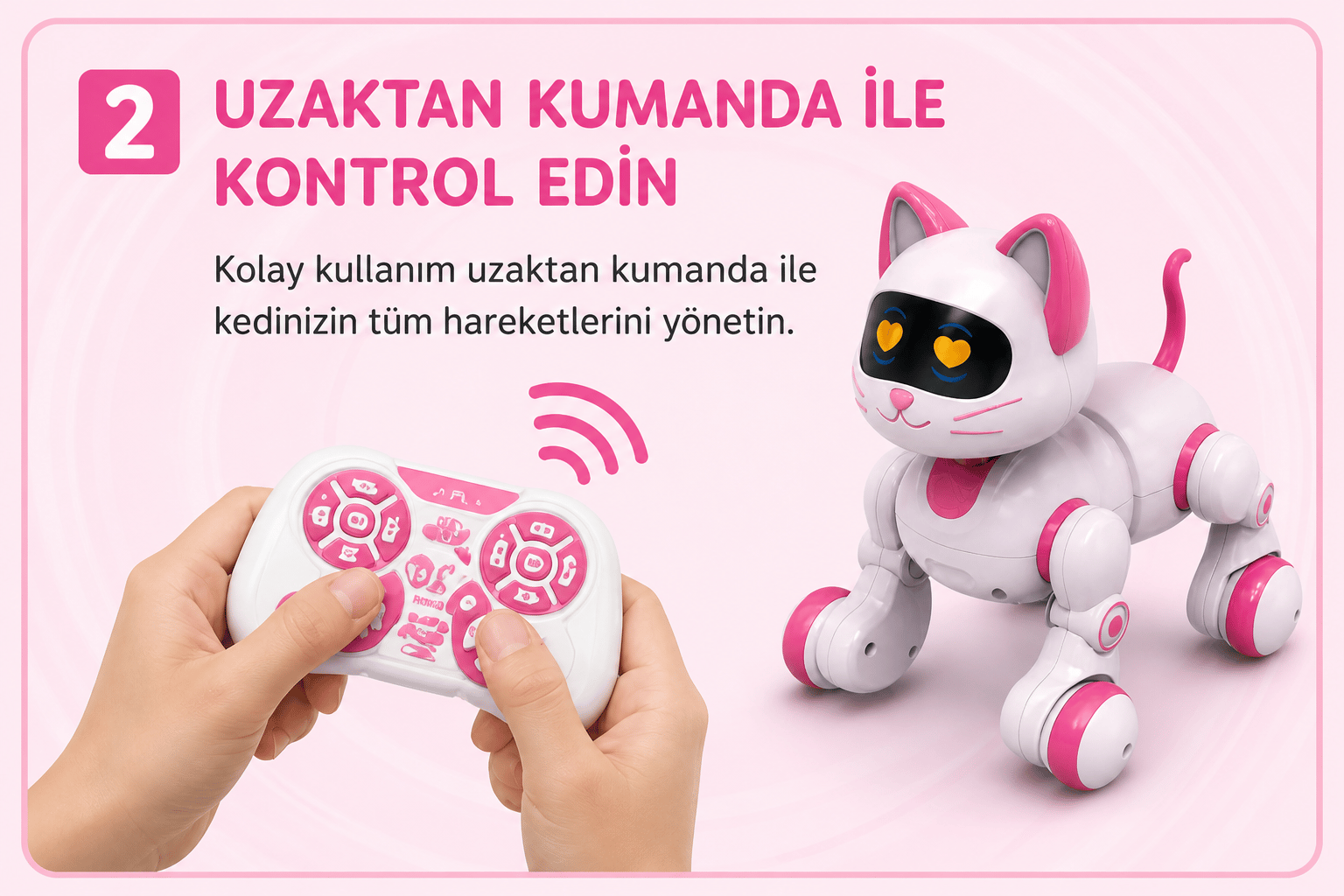 Uzaktan Kumandalı İnteraktif Şarjlı Akıllı Kedi