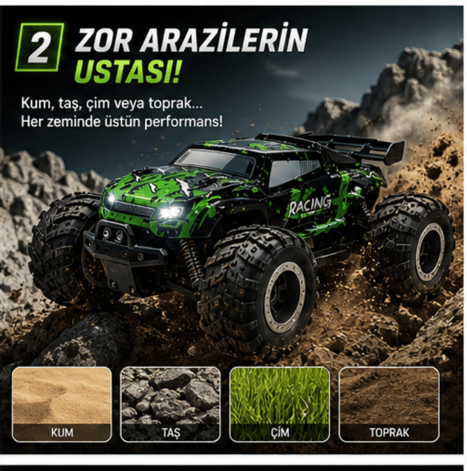 Uzaktan Kumandalı Şarjlı Yüksek Hızlı Off Road Araba