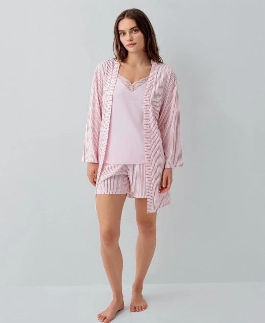 PİERRE CARDİN %50 MODAL %50 COTTON  3'LÜ SABAHLIK TAKIMI