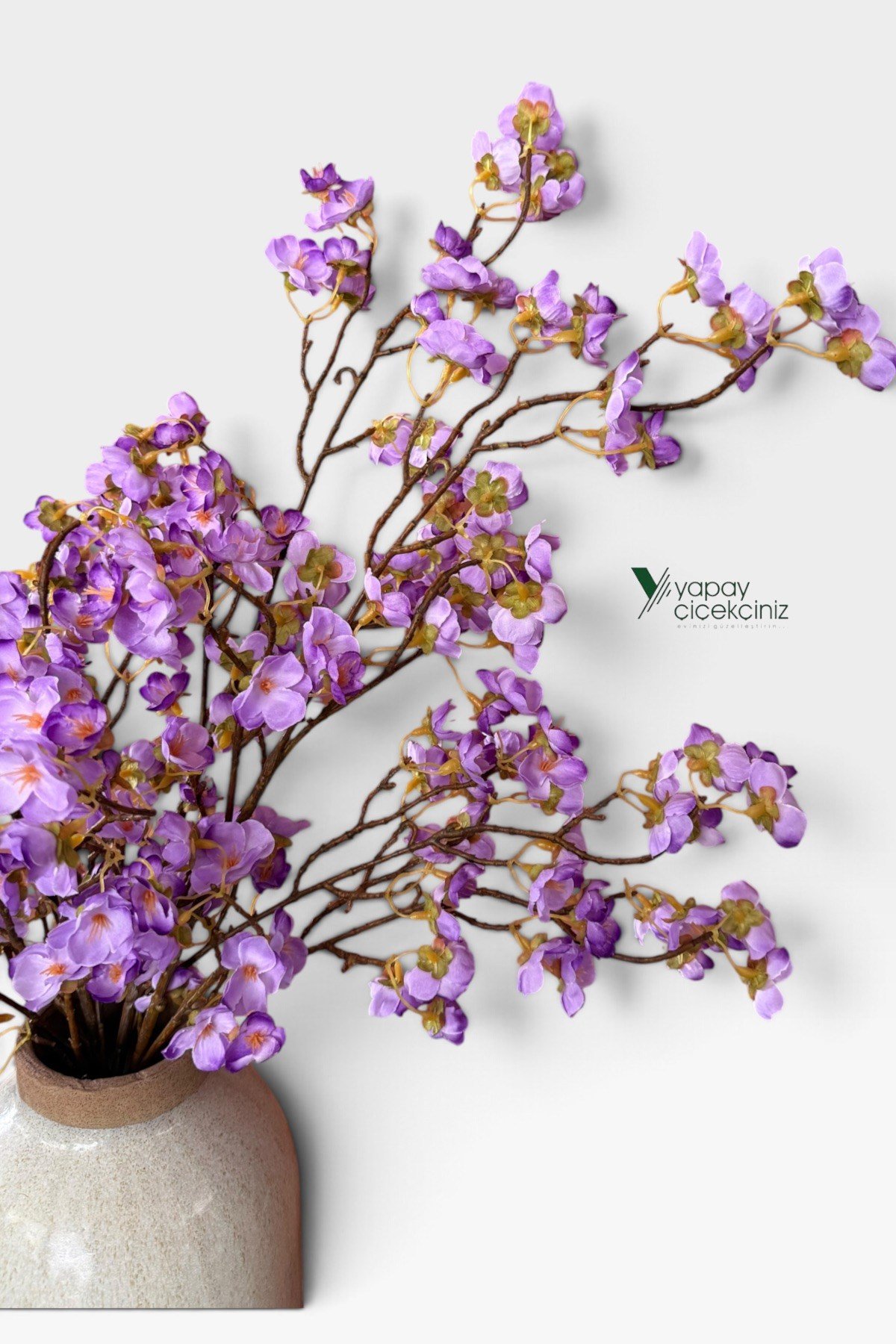 3’lü Yapay Kiraz Çiçeği Sakura Demeti 75 cm Yoğun Çiçekli Dekoratif Yapay Bahar Dalı