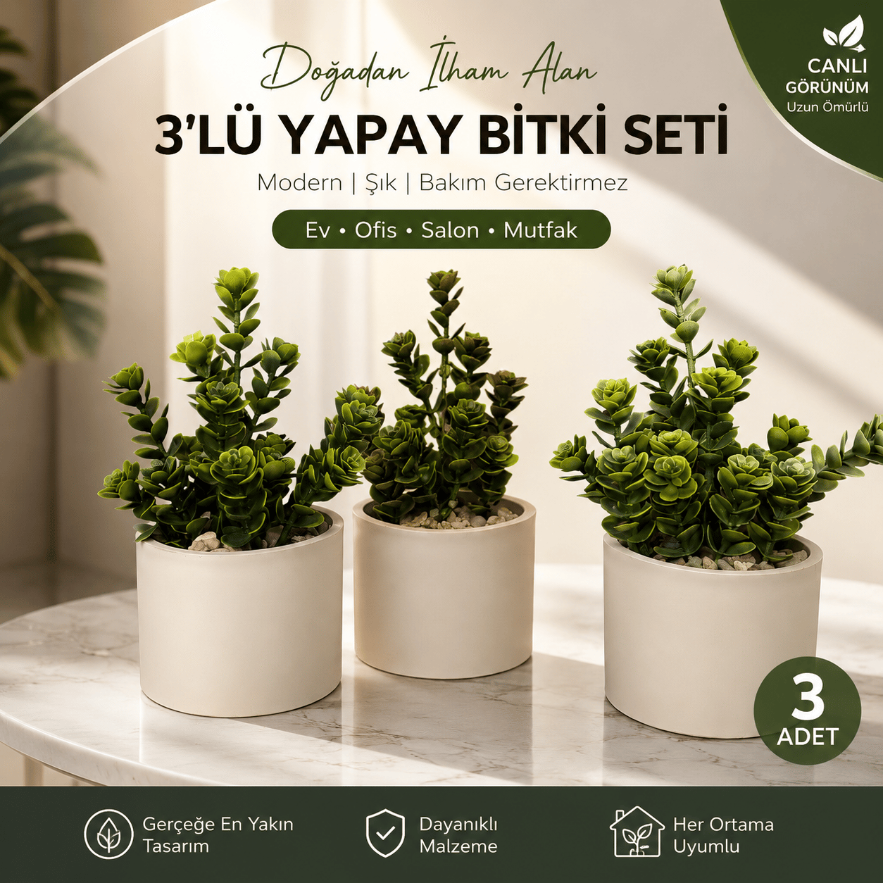 3'lü Yapay Para ve Bereket Ağacı Seti