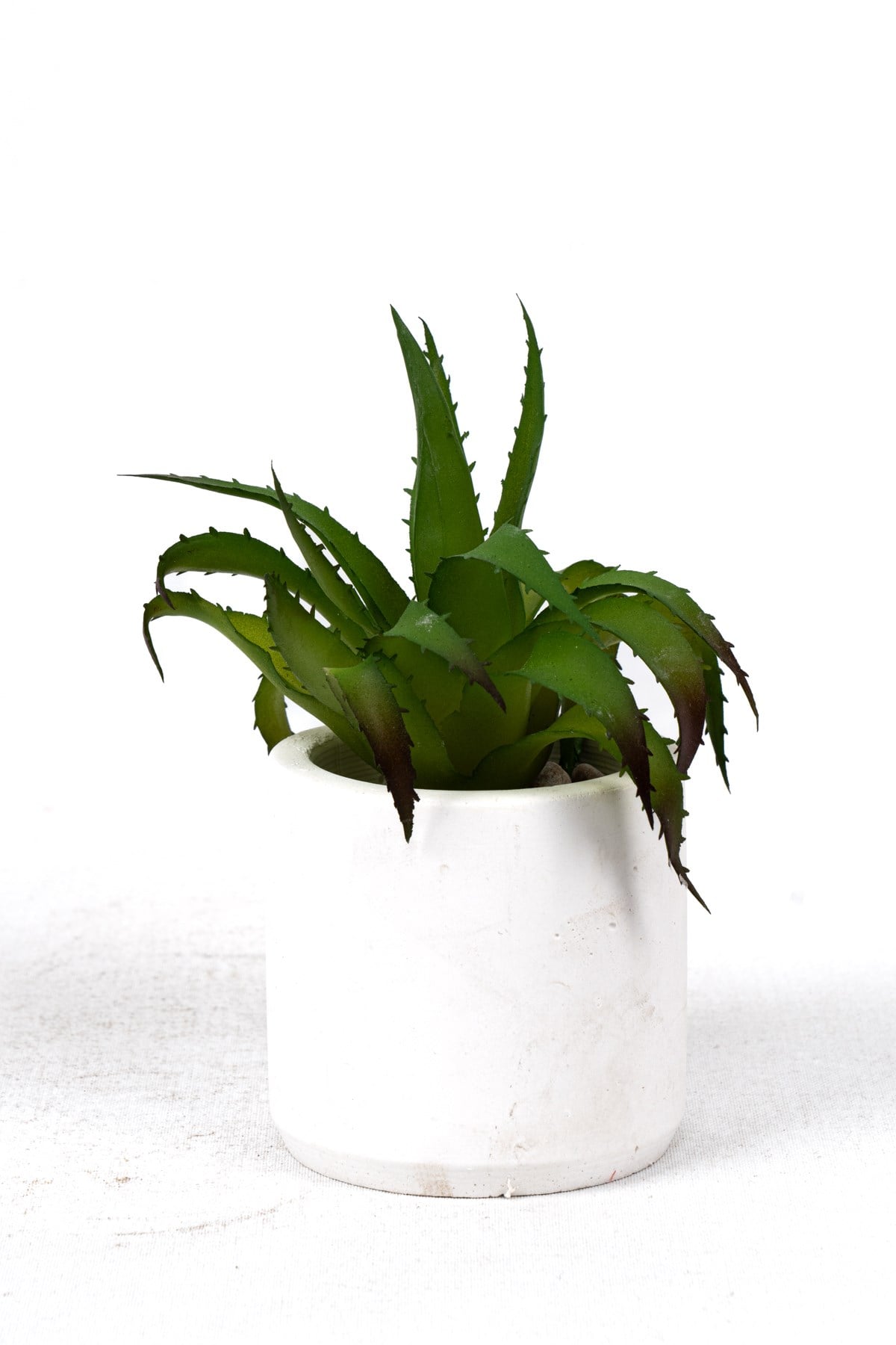 Beyaz Renkli Modern Saksıda Yapay 3'lü Kaktüs Sukulent Seti