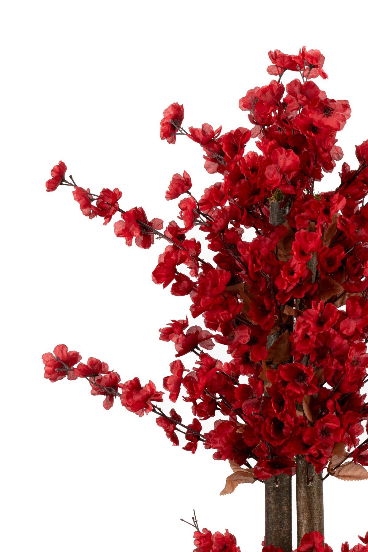 Beyaz Saksıda 100 Cm Bordo Renkli Yapay Bahardalı Ağacı