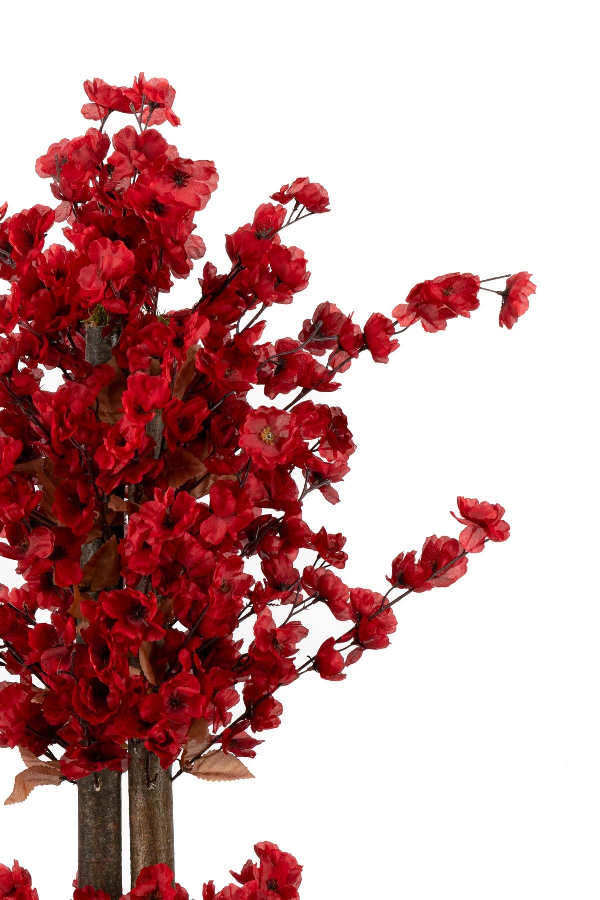 Beyaz Saksıda 100 Cm Bordo Renkli Yapay Bahardalı Ağacı