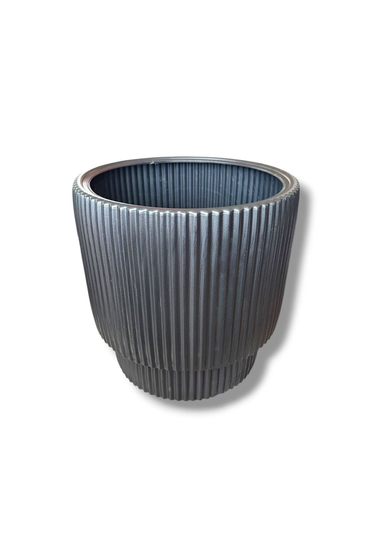 Çift Kalı Çizgili Modern Saksı