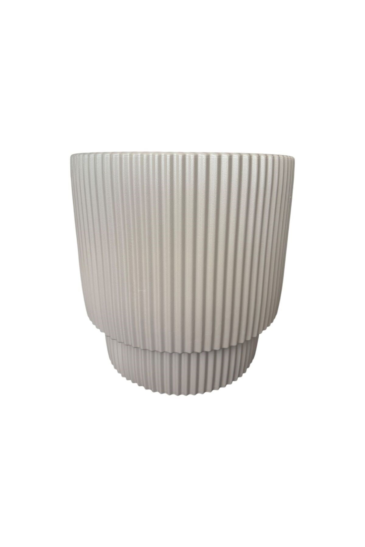 Çift Kalı Çizgili Modern Saksı