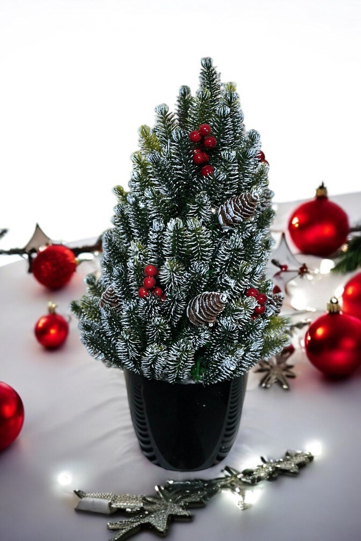 Kar Desenli Yılbaşı Çam Ağacı 42 cm