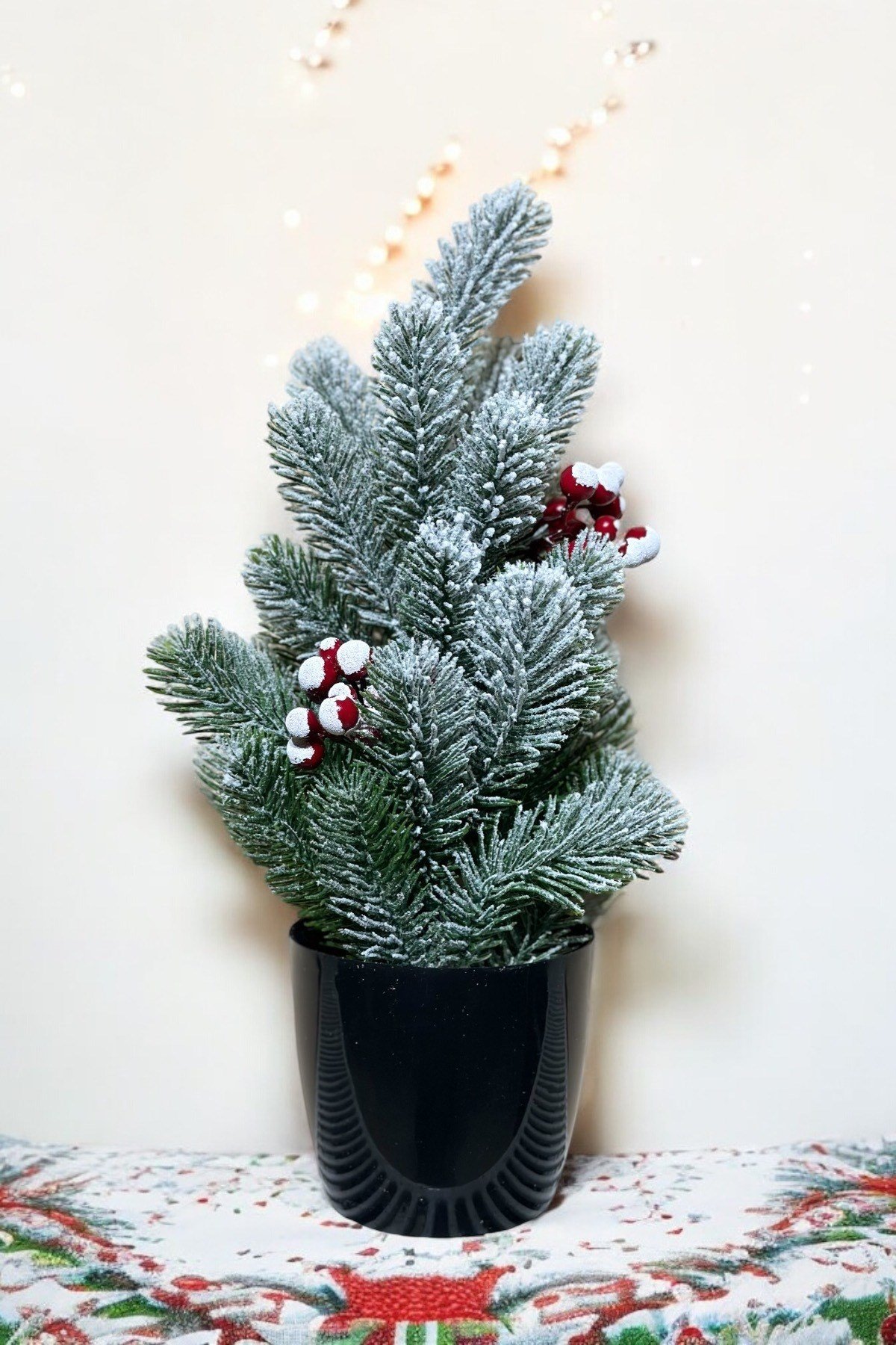 Kar Desenli Yılbaşı Çam Ağacı 42 cm