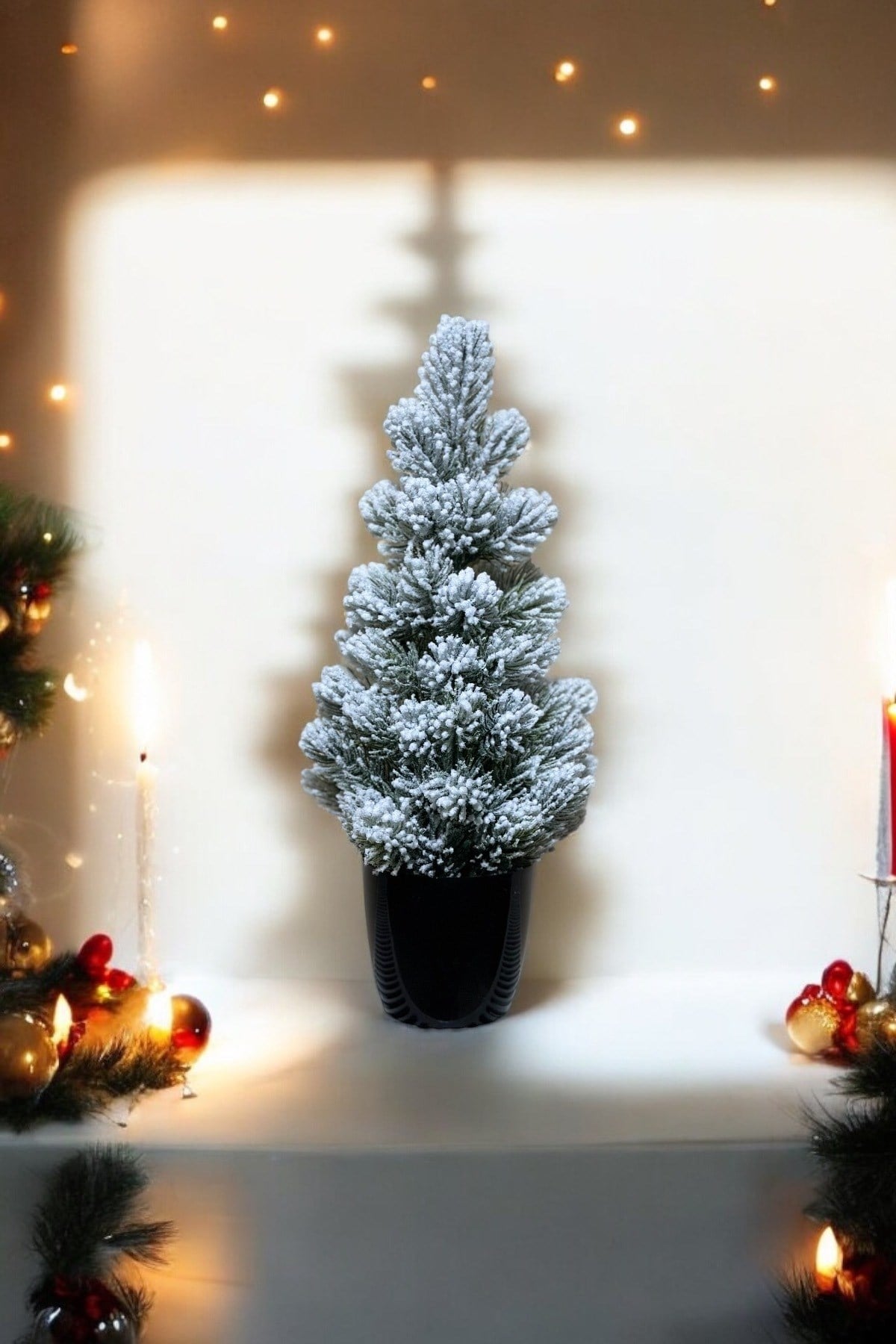Kar Desenli Yılbaşı Çam Ağacı 42 cm