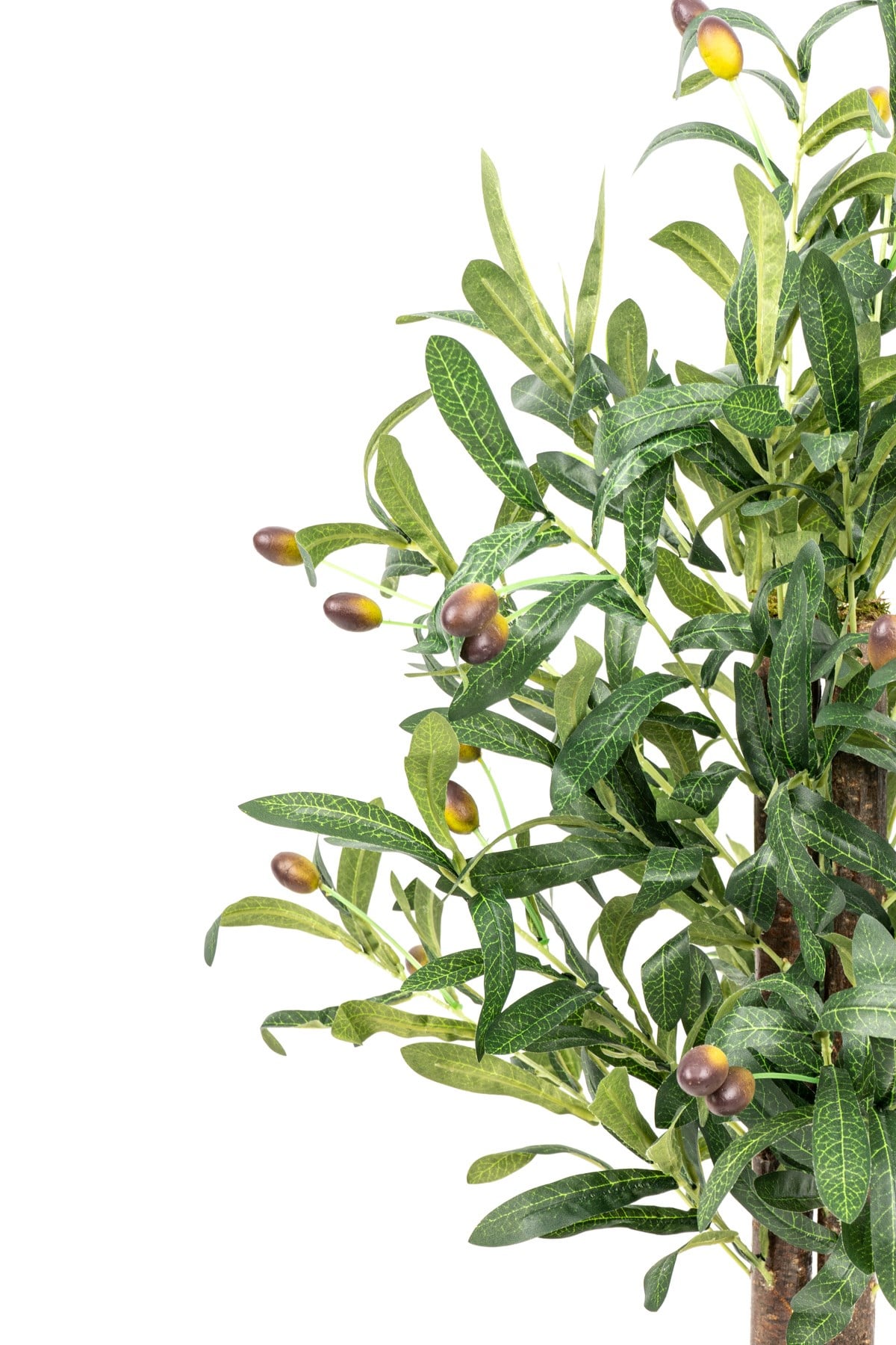 Taş Detaylı Siyah Saksıda 60 cm Yapay Zeytin Ağacı