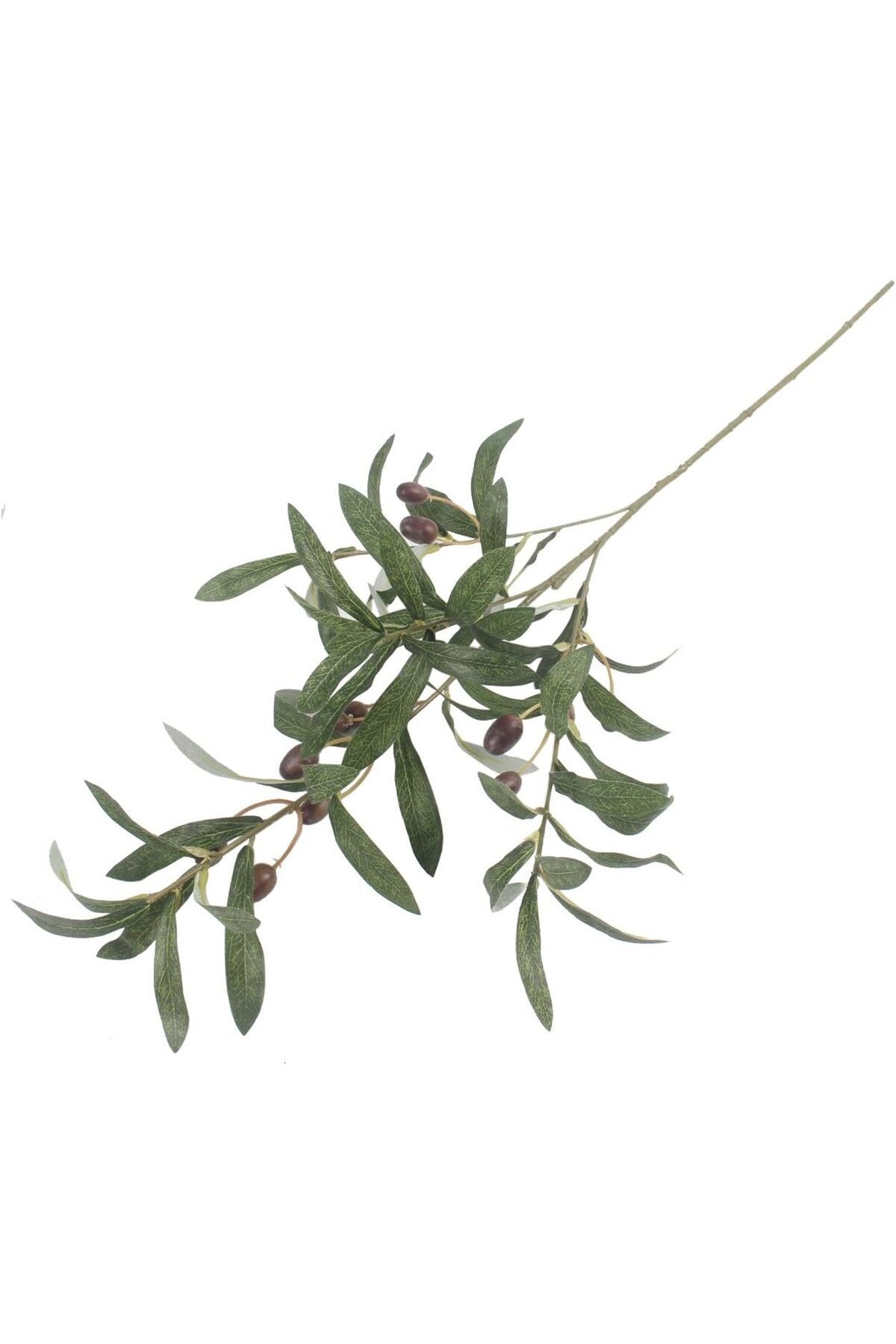 Yapay Zeytin Dalı Dekoratif 95 cm 6 Zeytinli