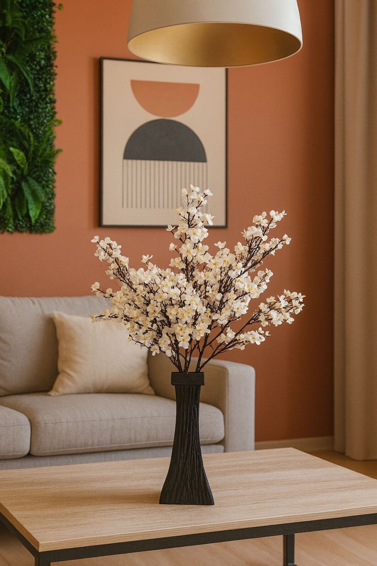 Yoğun Çiçekli Yapay Japon Sakura Bahardalı Demeti 75 cm