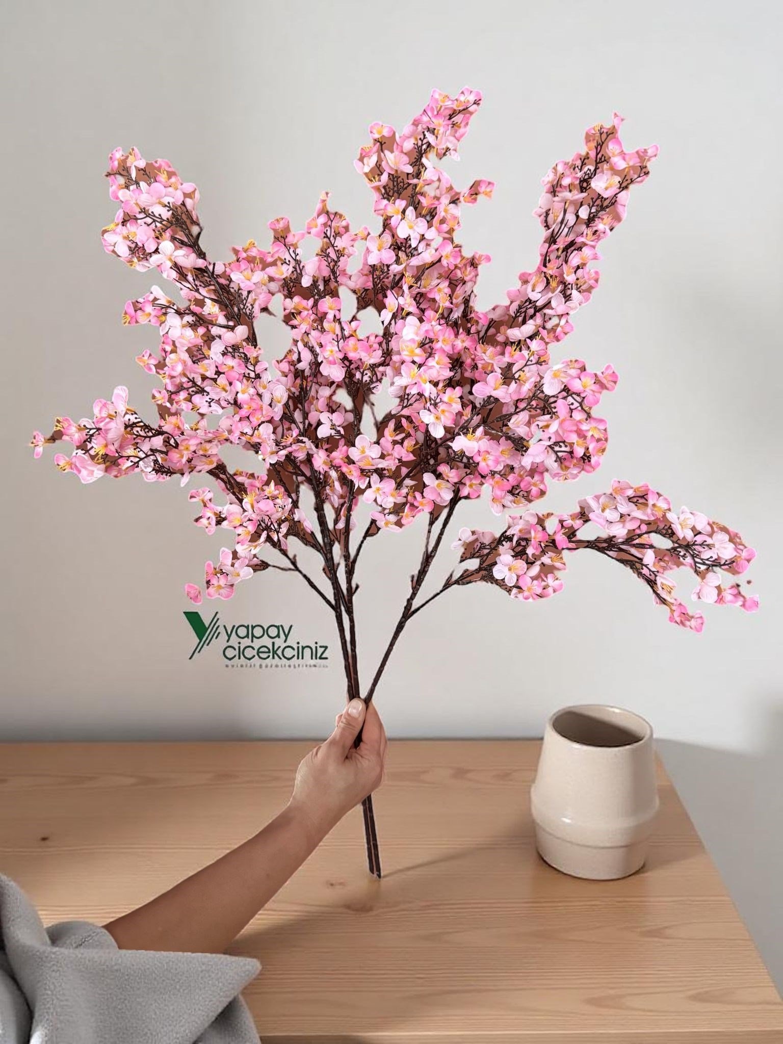 Yoğun Çiçekli Yapay Japon Sakura Bahardalı Demeti 75 cm