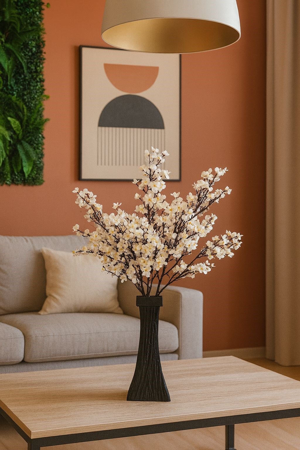 Yoğun Çiçekli Yapay Japon Sakura Bahardalı Demeti 75 cm