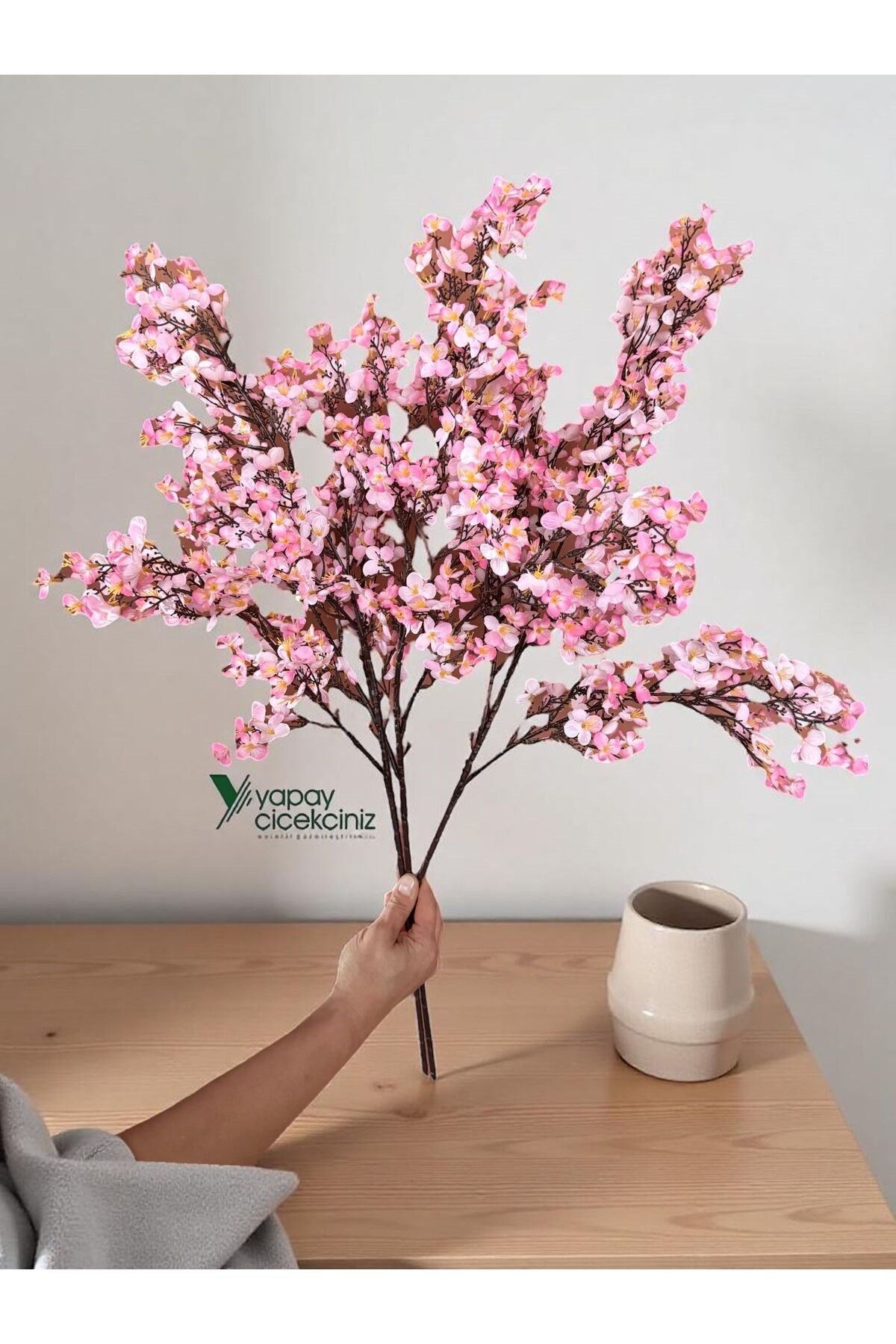Yoğun Çiçekli Yapay Japon Sakura Bahardalı Demeti 75 cm