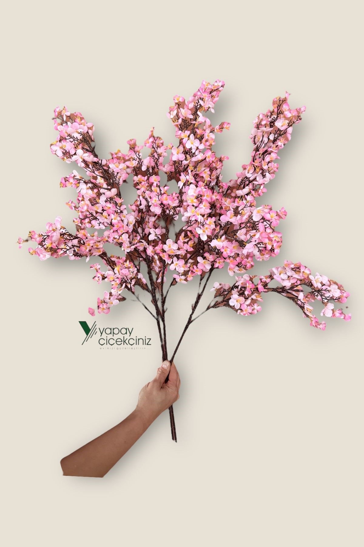 Yoğun Çiçekli Yapay Japon Sakura Bahardalı Demeti 75 cm