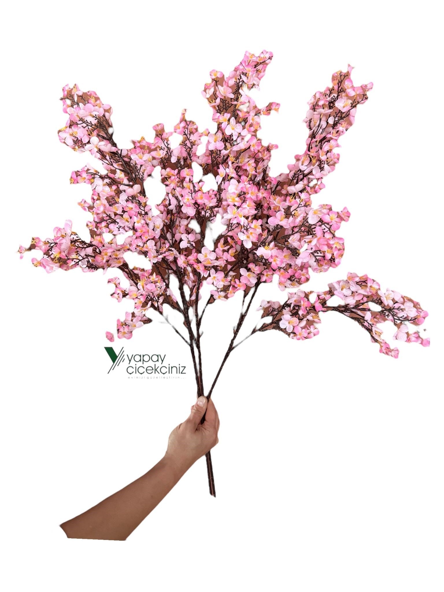 Yoğun Çiçekli Yapay Japon Sakura Bahardalı Demeti 75 cm