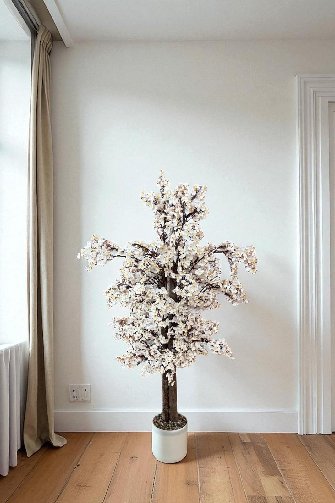 Yoğun Yapraklı 100 cm Yapay Sakura Bahar Dalı Ağacı Premium 