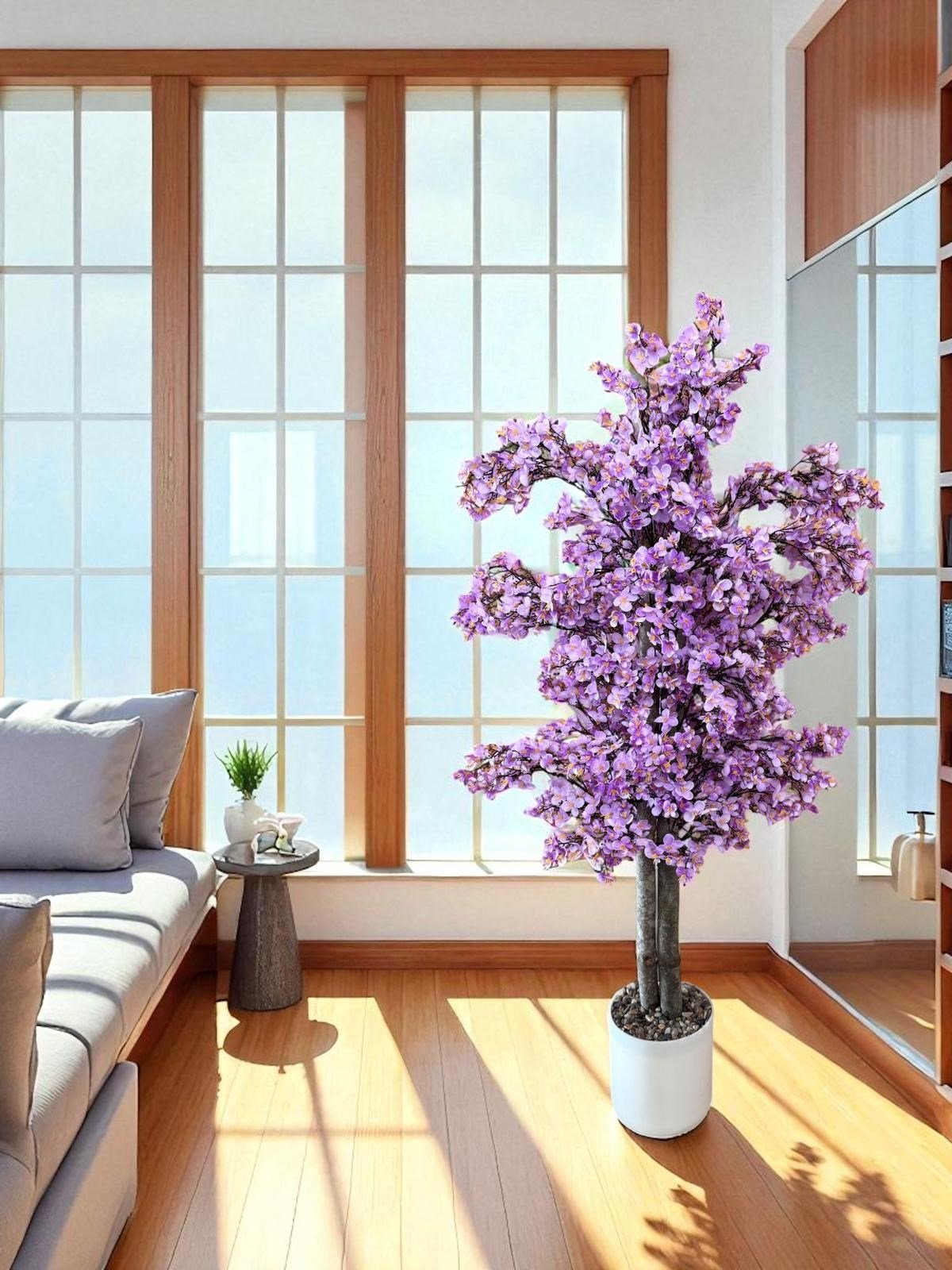 Yoğun Yapraklı 100 cm Yapay Sakura Bahar Dalı Ağacı Premium 