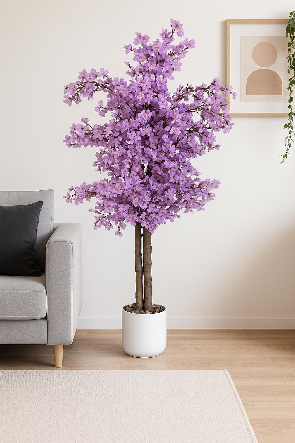 Yoğun Yapraklı 100 cm Yapay Sakura Bahar Dalı Ağacı Premium 