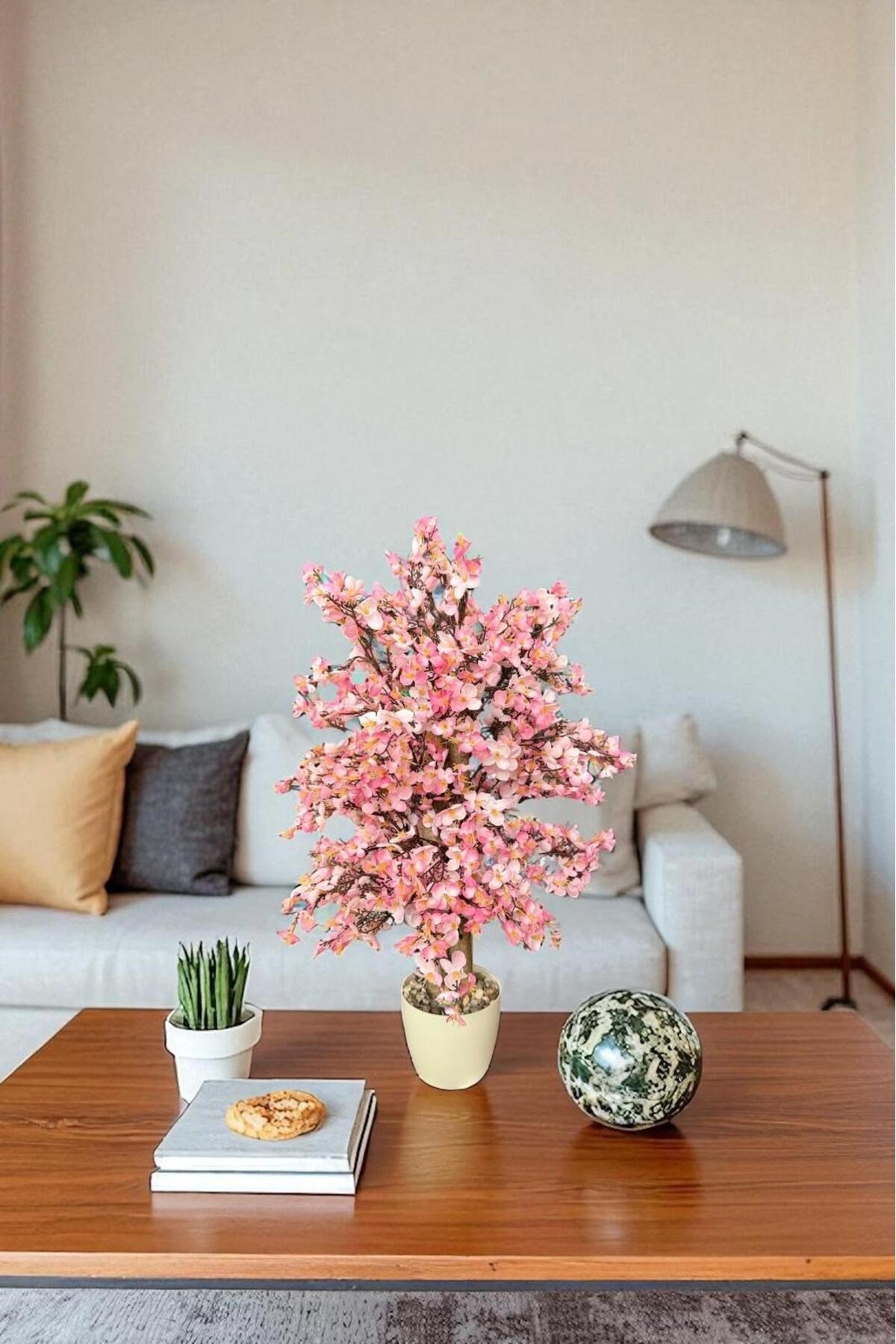 Yoğun Yapraklı 60 cm Yapay Sakura Bahar Dalı Ağacı
