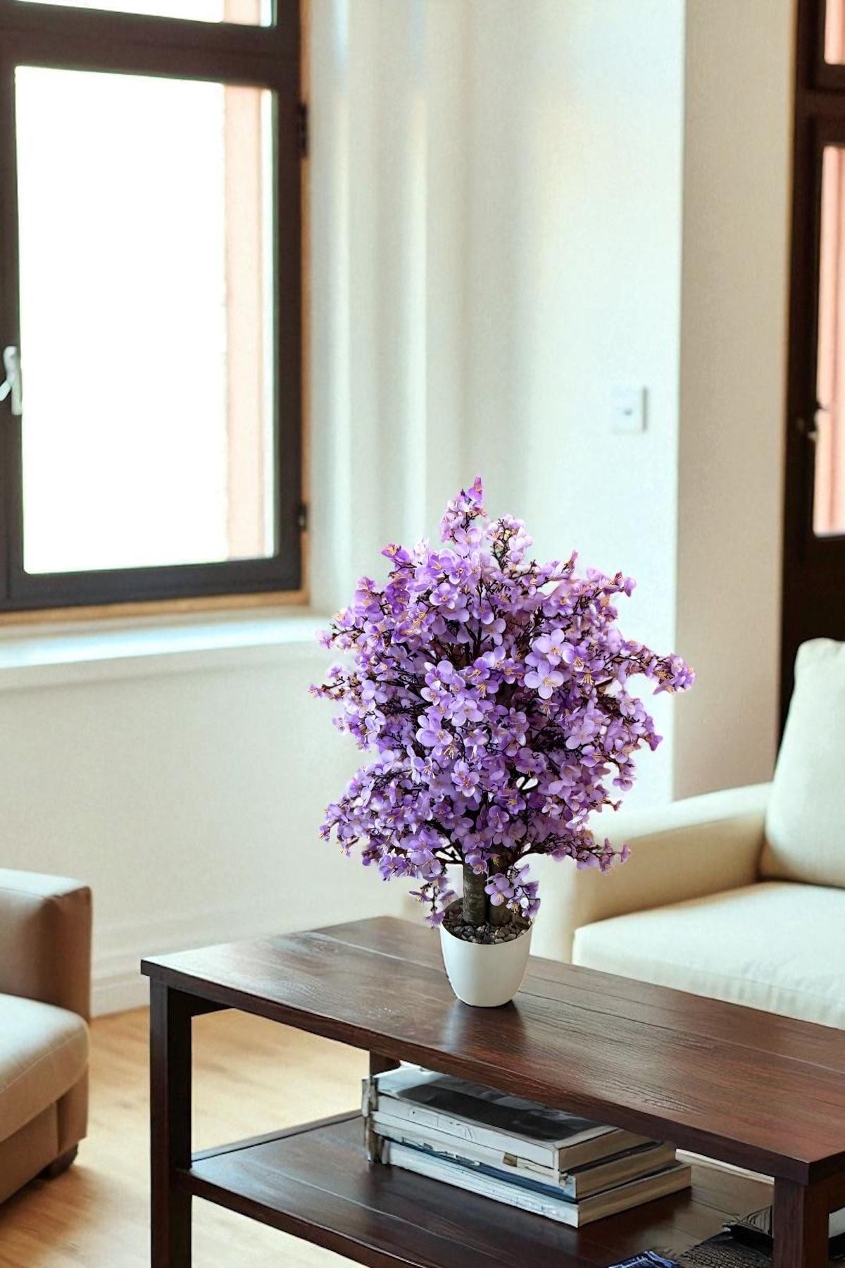 Yoğun Yapraklı 60 cm Yapay Sakura Bahar Dalı Ağacı