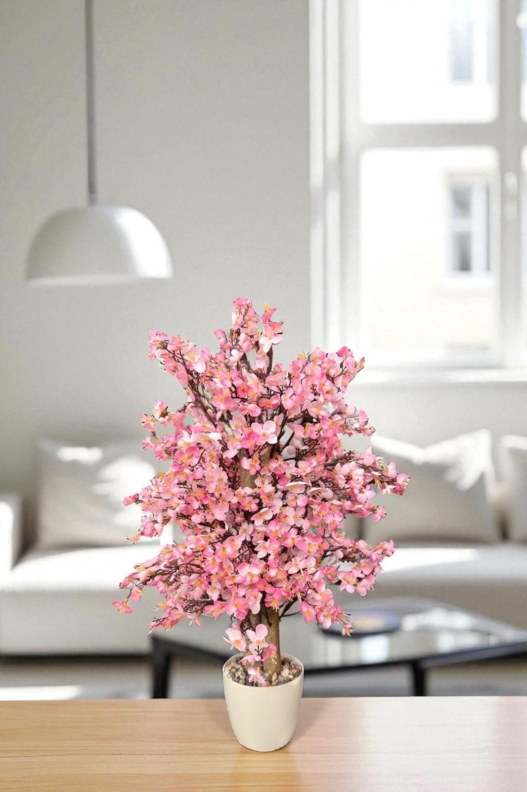 Yoğun Yapraklı 60 cm Yapay Sakura Bahar Dalı Ağacı