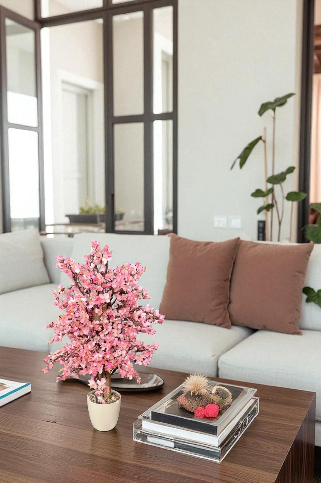 Yoğun Yapraklı 60 cm Yapay Sakura Bahar Dalı Ağacı