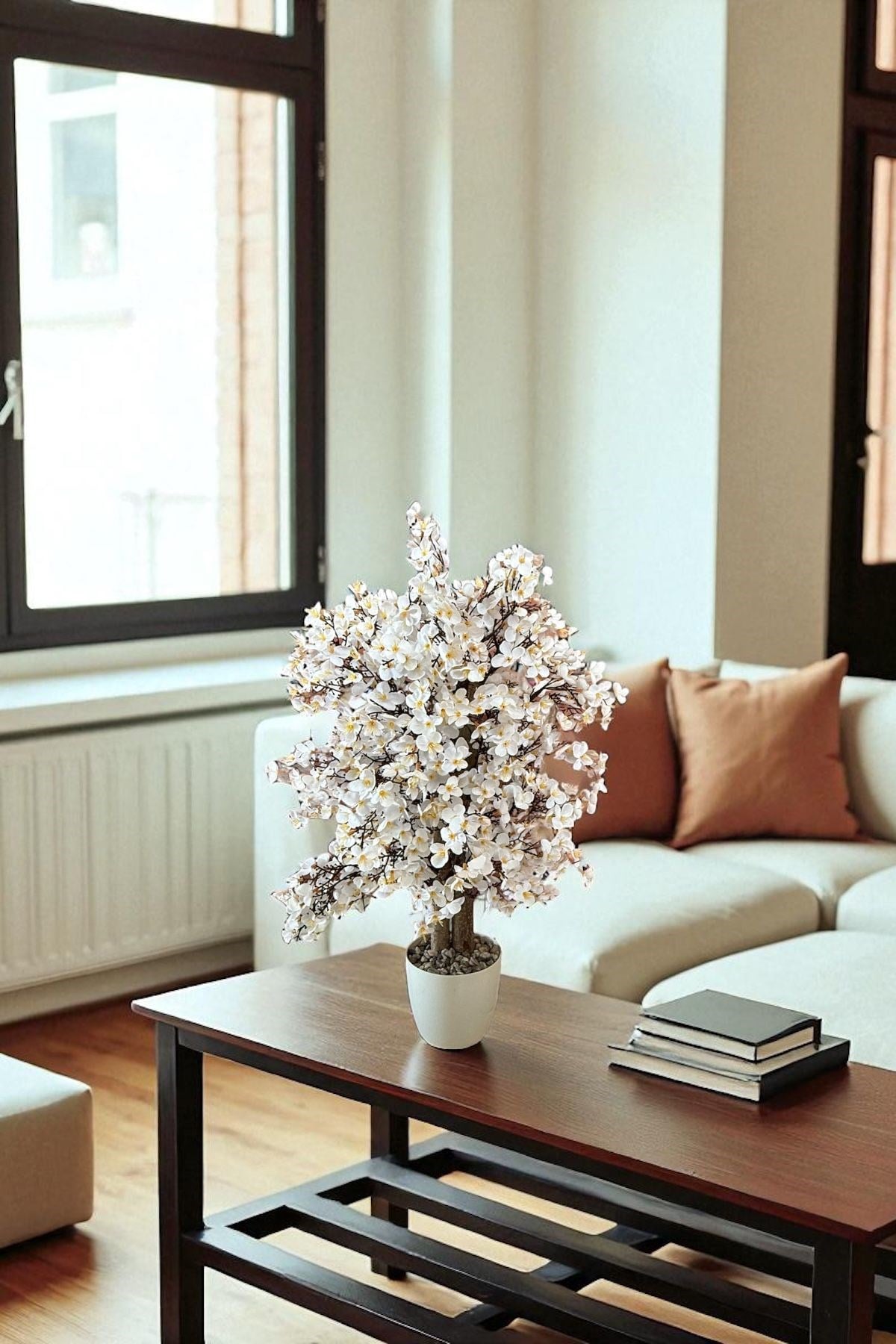 Yoğun Yapraklı 60 cm Yapay Sakura Bahar Dalı Ağacı