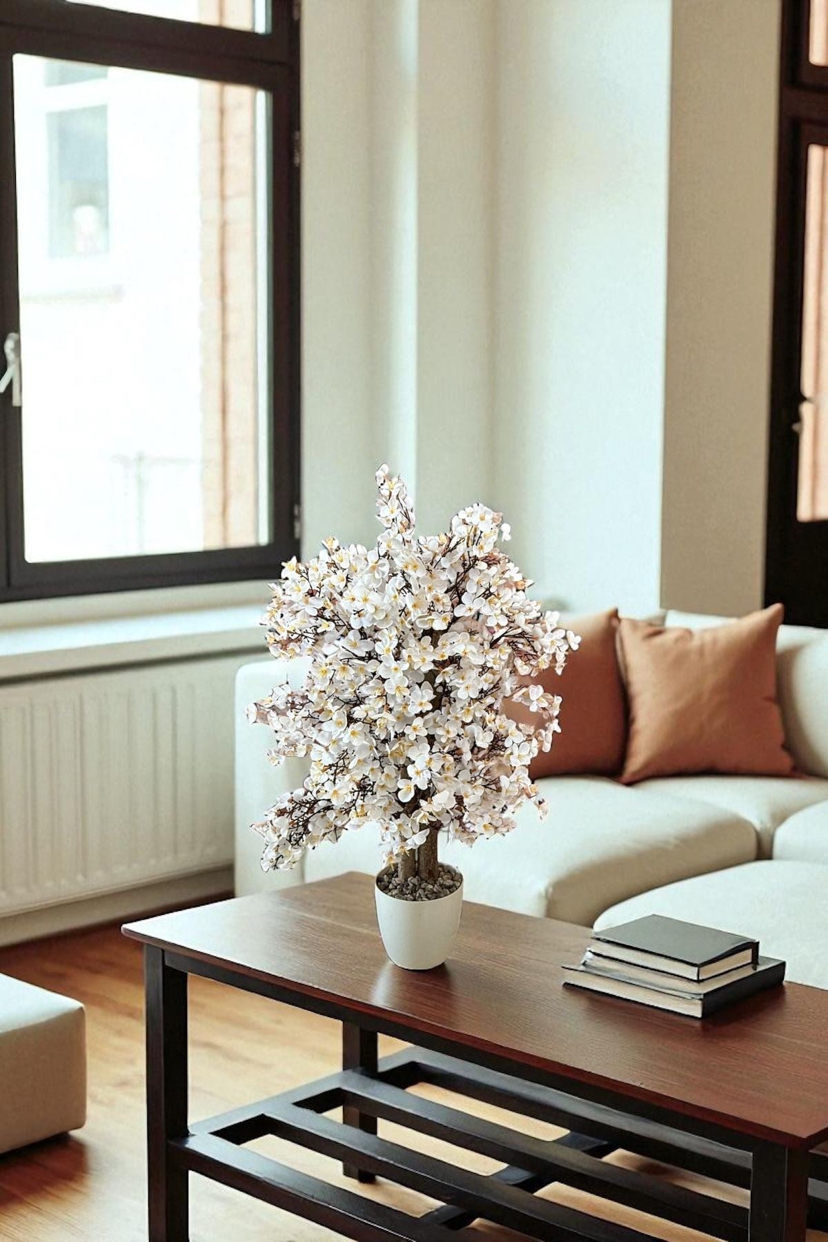 Yoğun Yapraklı 60 cm Yapay Sakura Bahar Dalı Ağacı