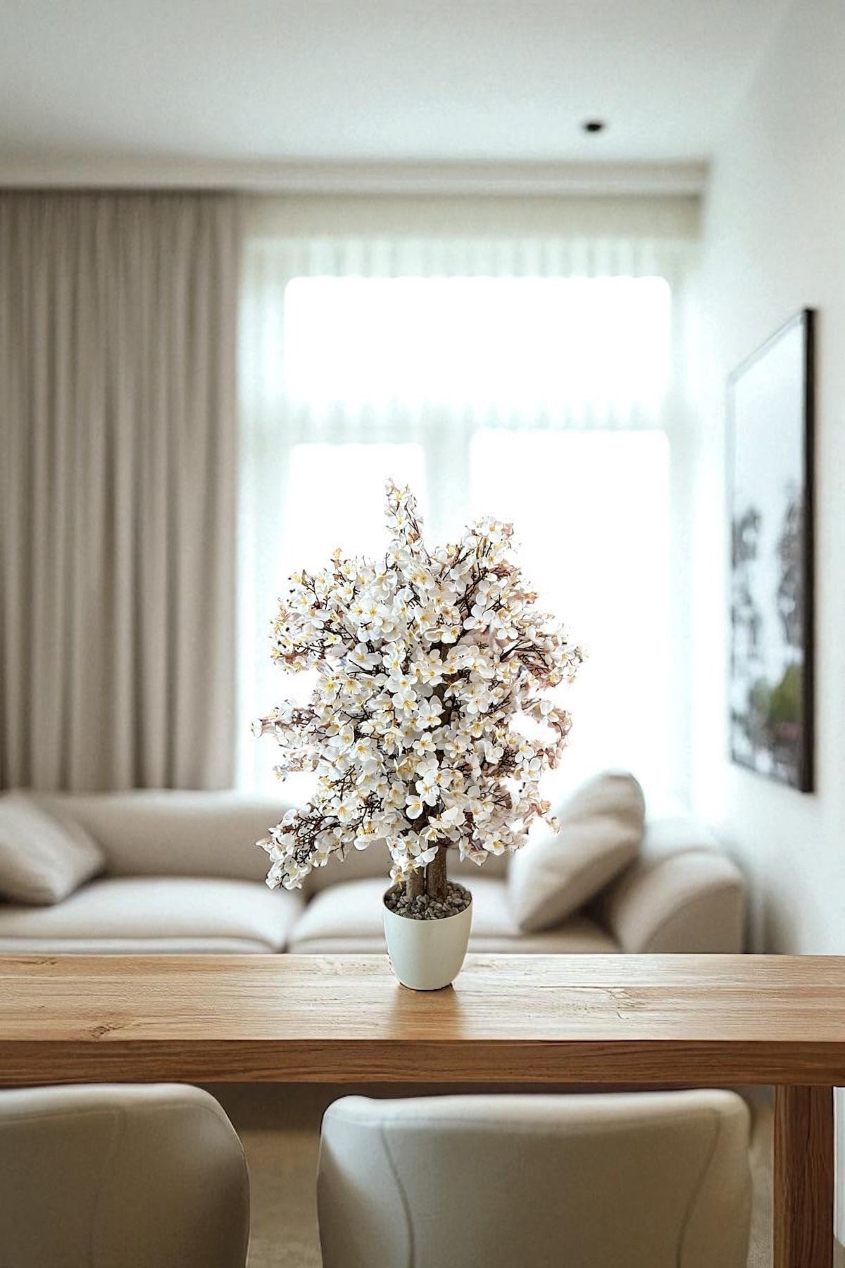 Yoğun Yapraklı 60 cm Yapay Sakura Bahar Dalı Ağacı