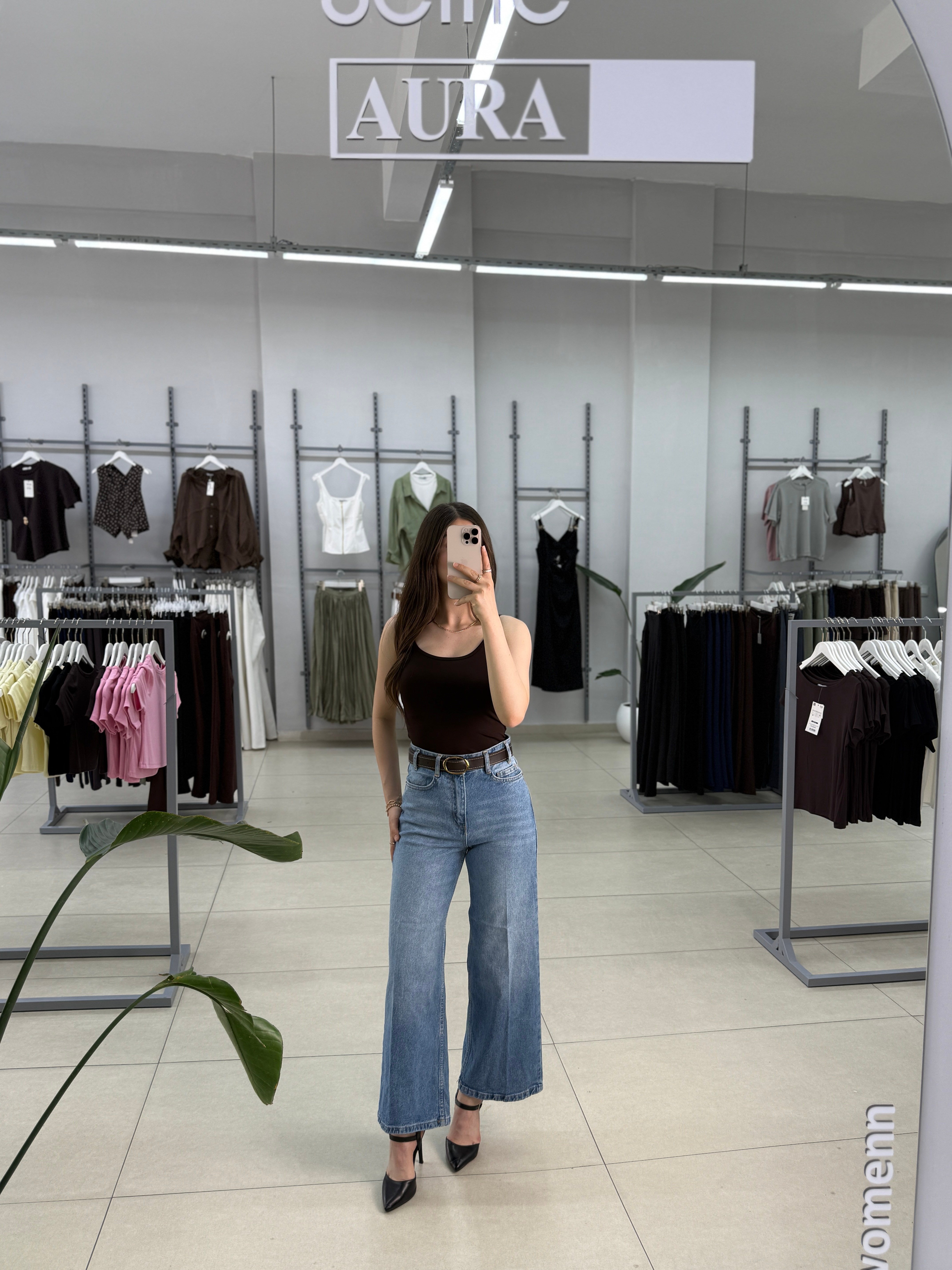 Kemerli Jean Pantolon 