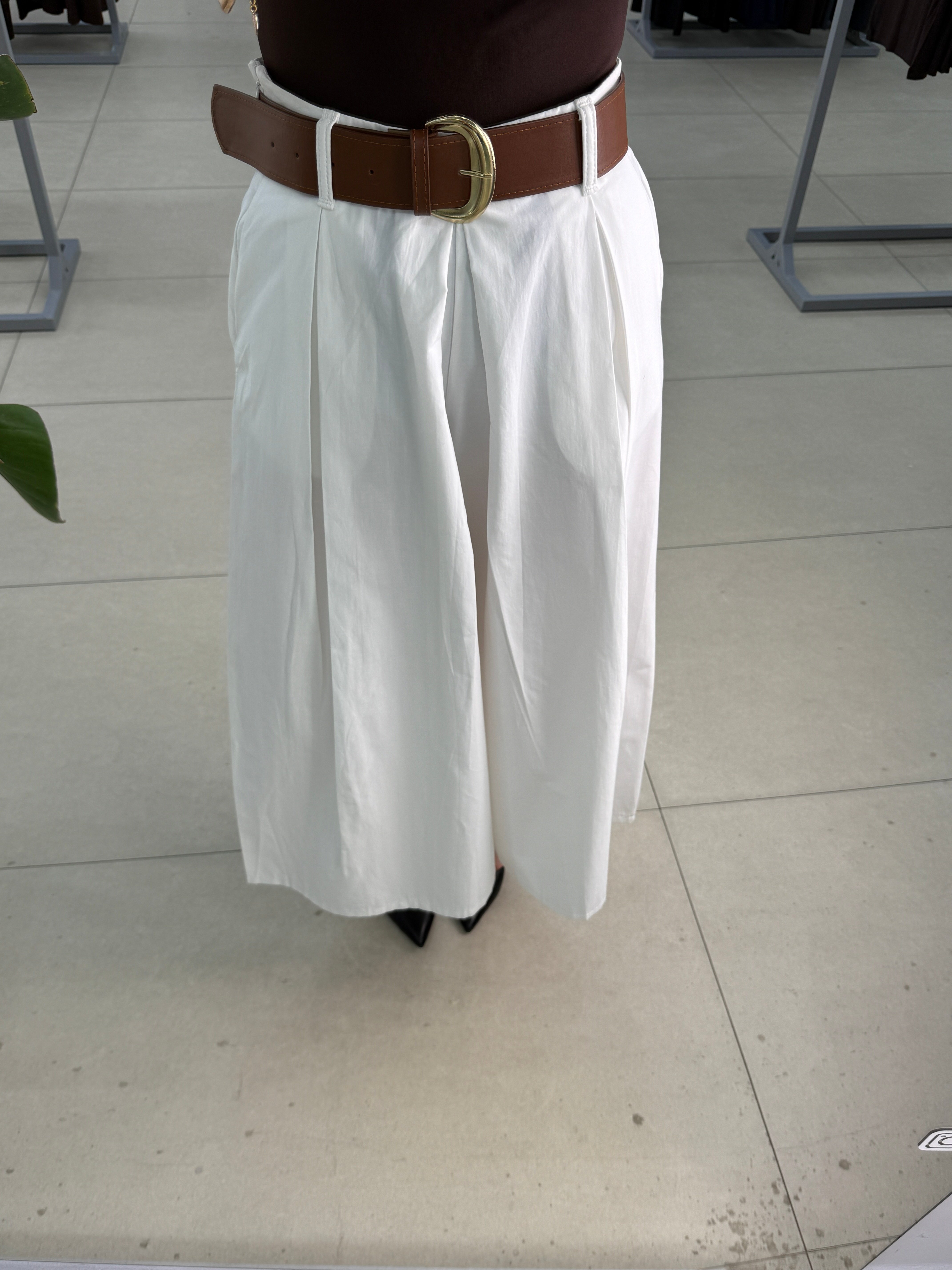 Kemerli Midi Boy Pantolon 