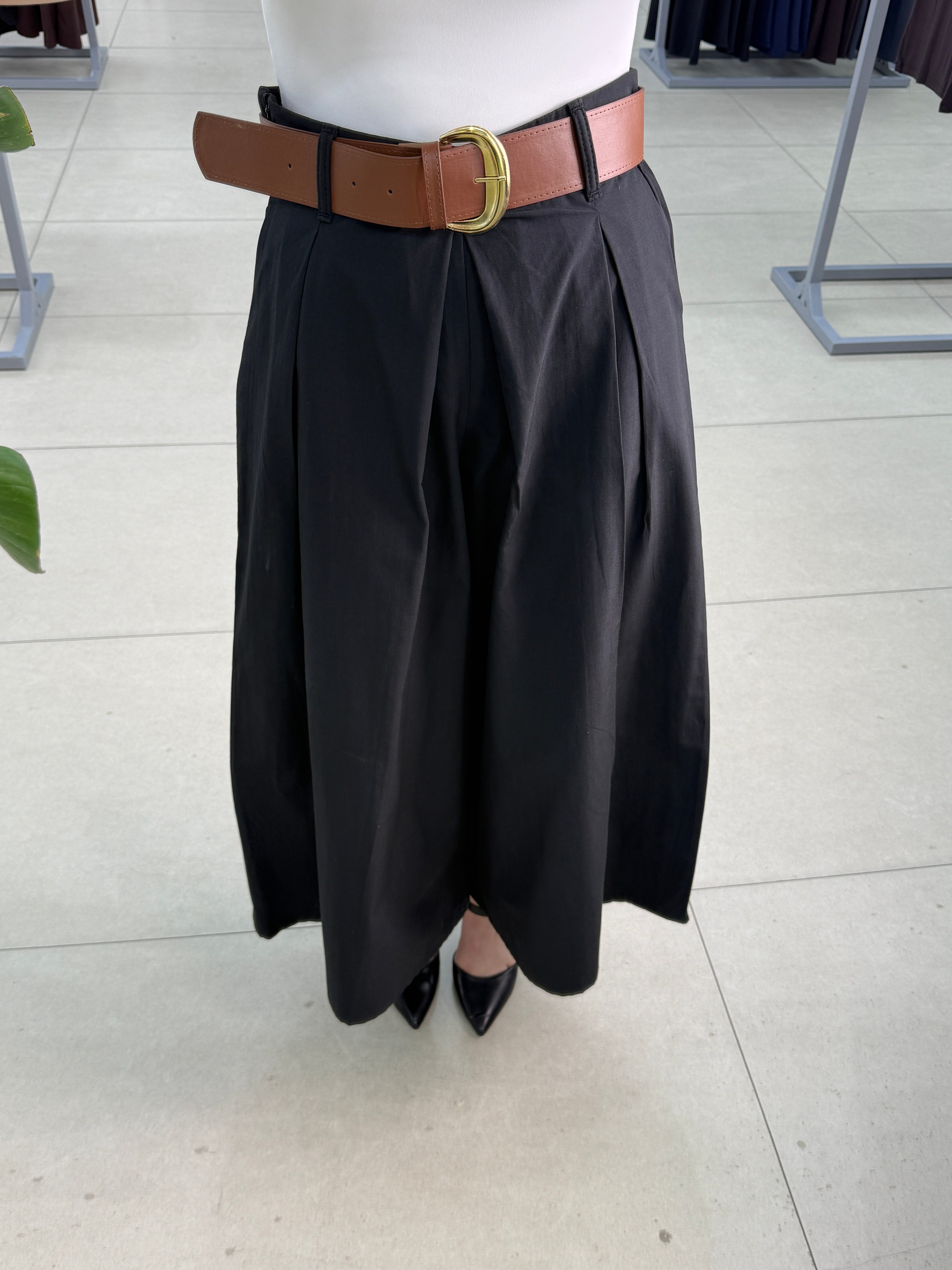 Kemerli Midi Boy Pantolon 
