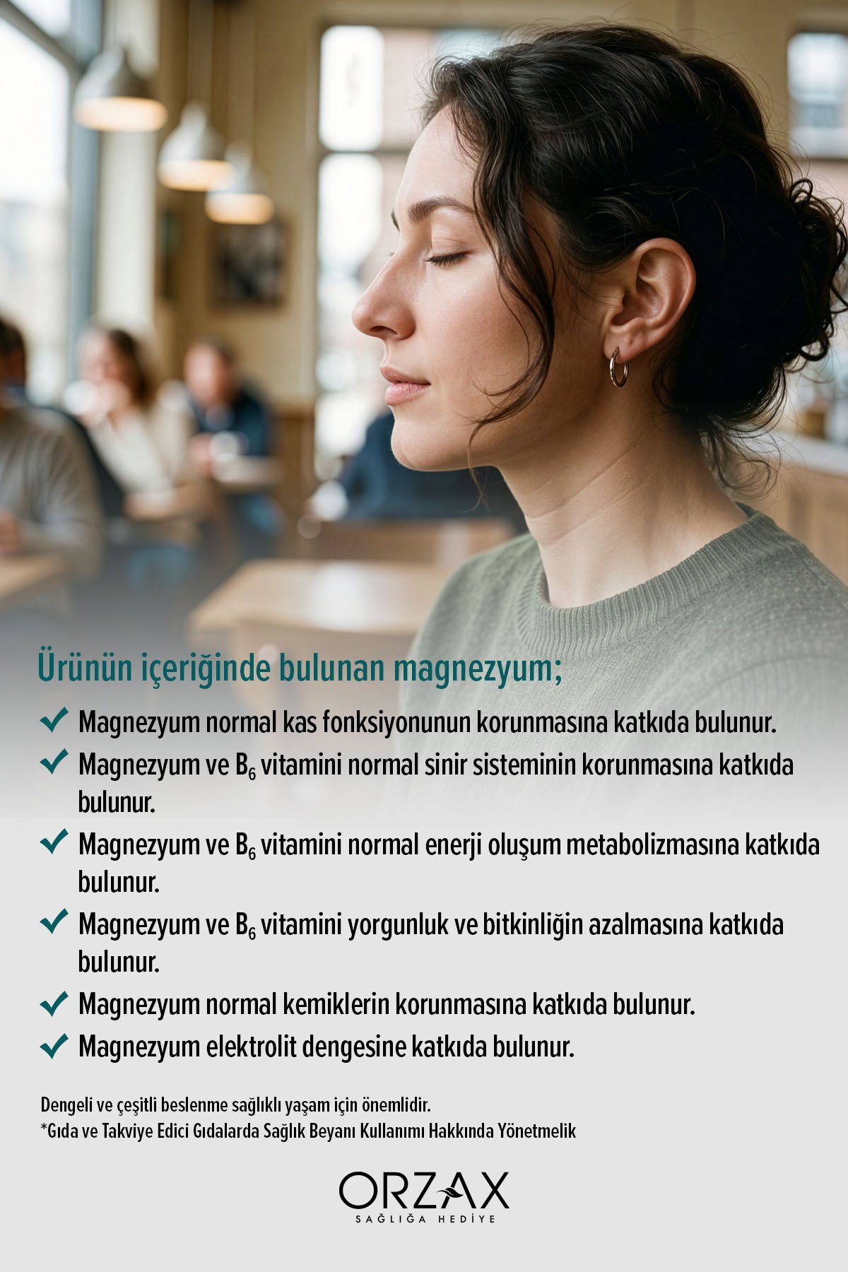 Magnezyum Complex — Bisglisinat - Malat - Sitrat - Taurat & B6 (P5P) Vitamini 60 Tablet