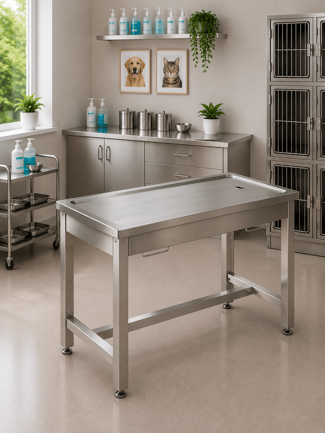 Semubed Veteriner Ameliyat Operasyon Masası Paslanmaz-SMB00044