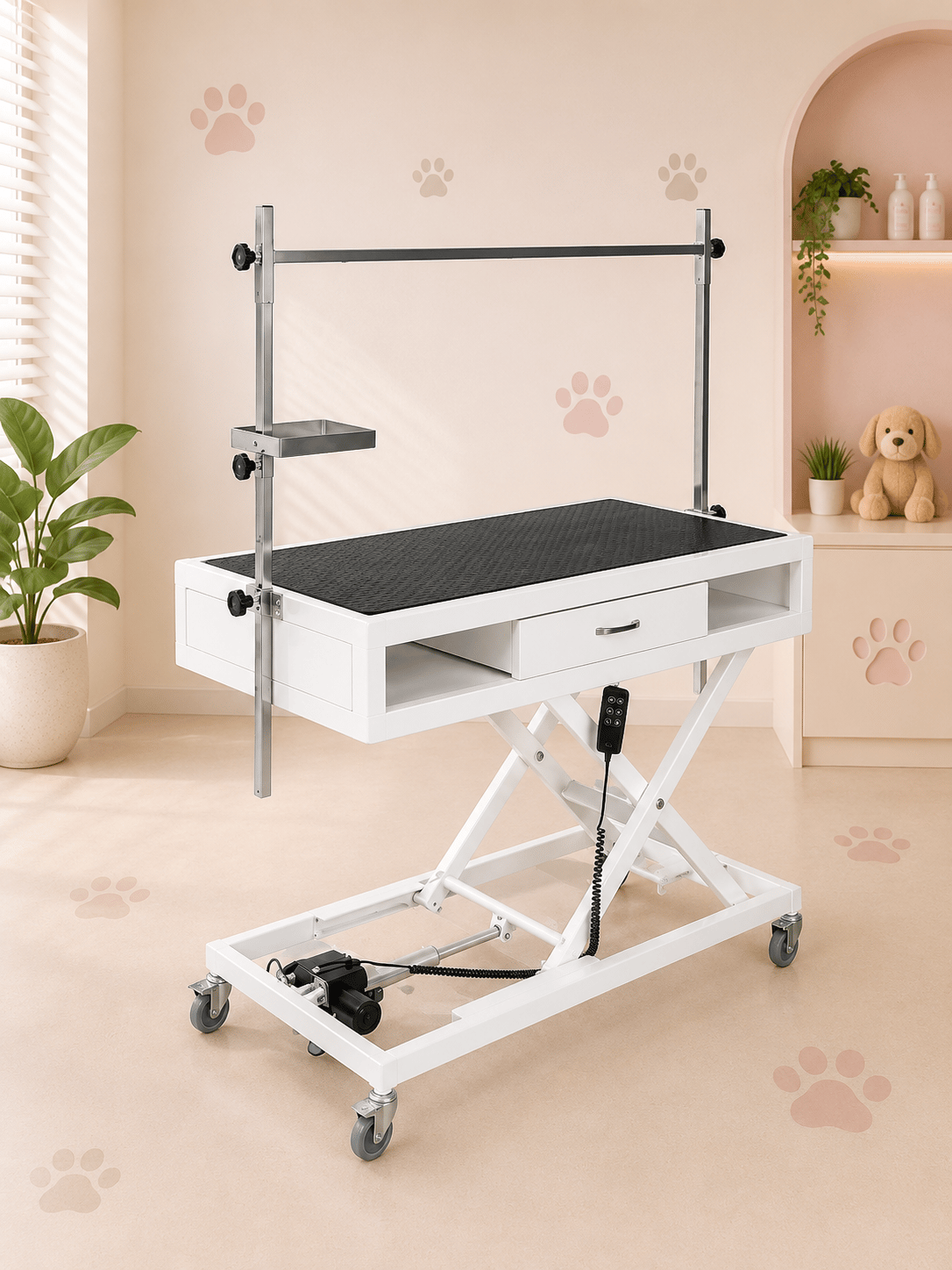 Semubed Veteriner Pet Bakım Masası Muayene Tezgahı Beyaz-SMB00030