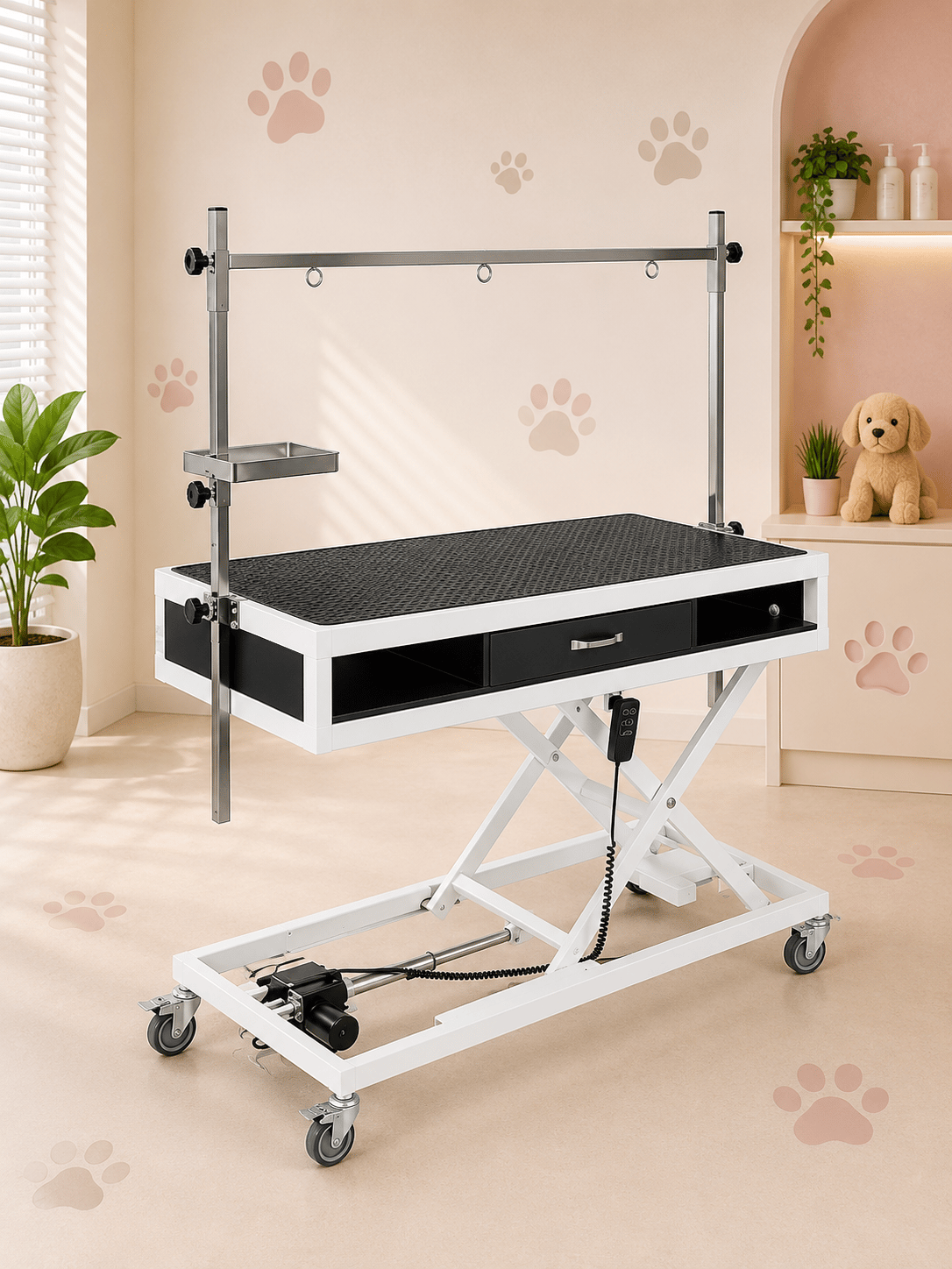 Semubed Veteriner Pet Bakım Masası Muayene Tezgahı Siyah-SMB00029