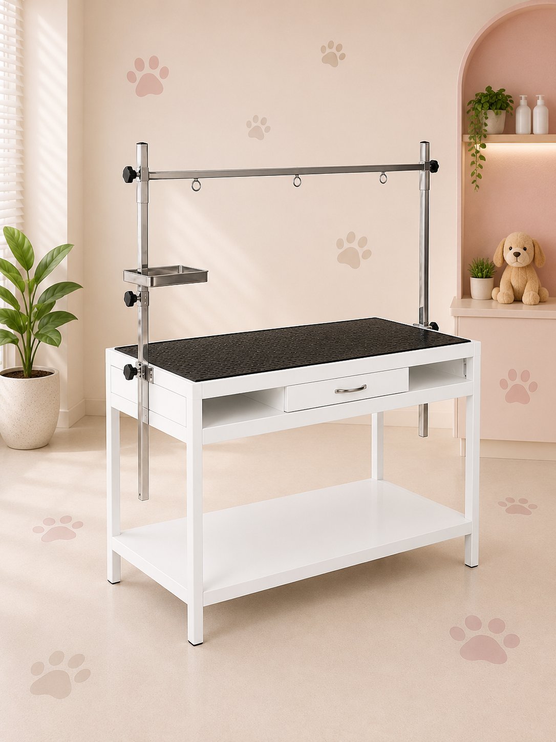 Semubed Veteriner Pet Bakım Masası Muayene Tezgahı Beyaz-SMB00028