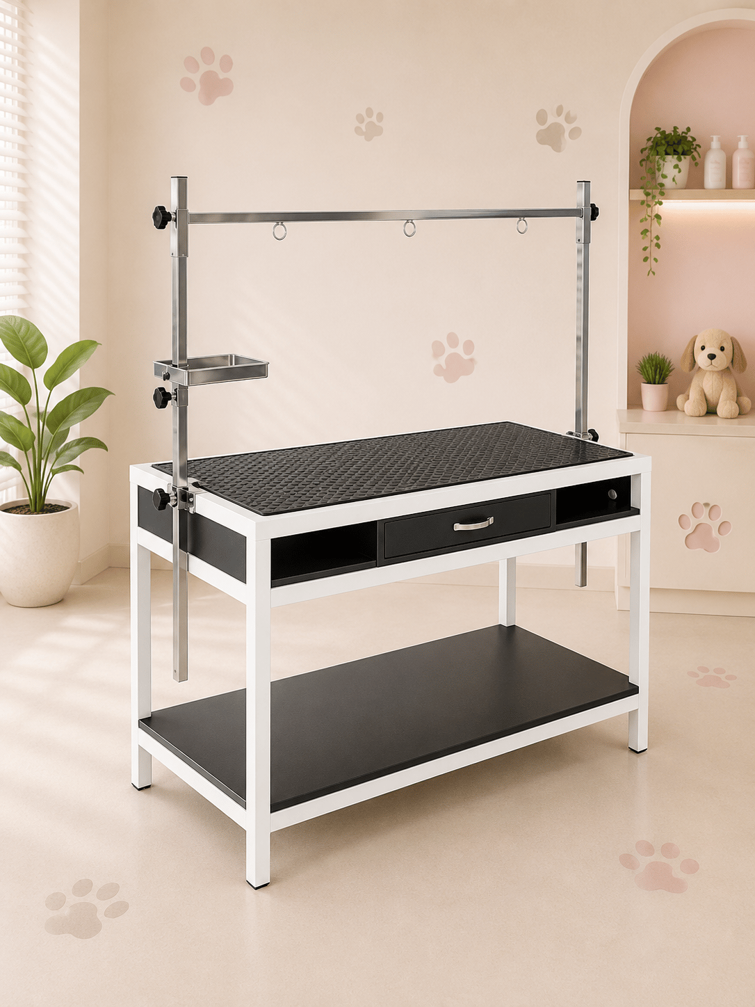 Semubed Veteriner Pet Bakım Masası Muayene Tezgahı Siyah-SMB00027