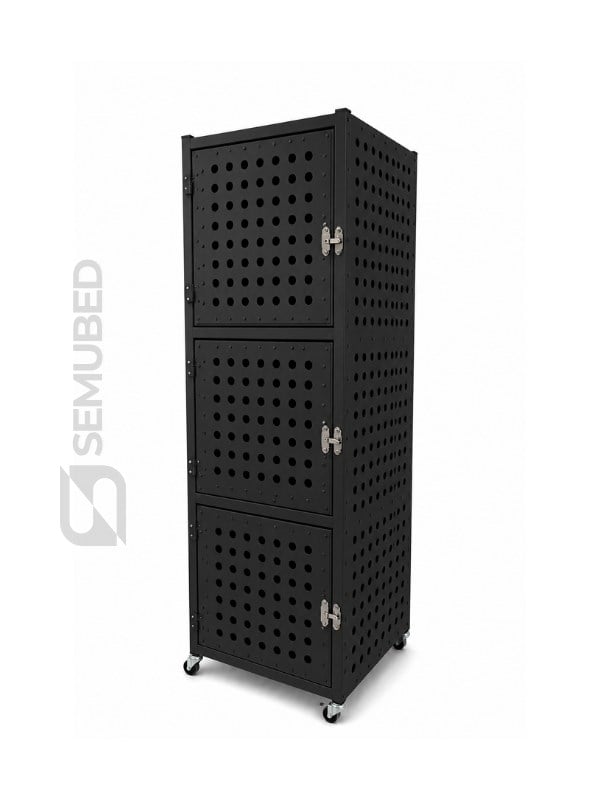 Semubed Veteriner Pet Kafesi 3 Bölmeli Siyah-SMB00119
