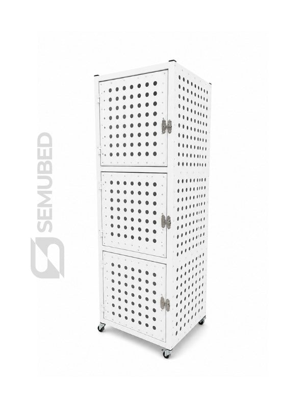 Semubed Veteriner Pet Kafesi 3 Bölmeli Beyaz-SMB00118