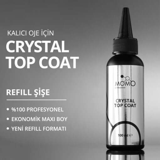 Momo Crystal Top Coat 100ml. Refil Şişe