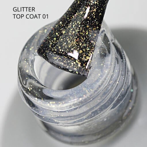 Momo Glitter Top Coat No-Wipe 9ml.